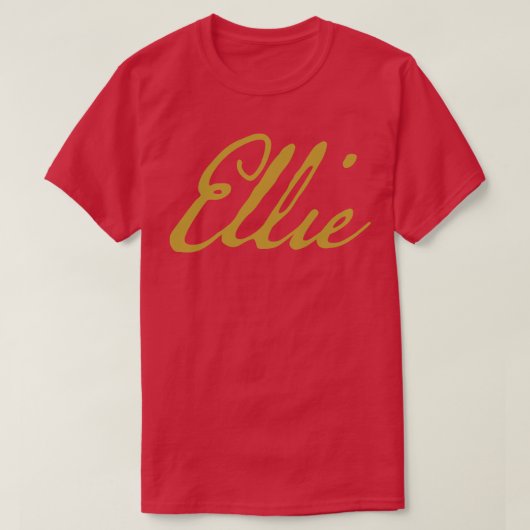 Ellie Typography Gold Script T-shirt (Design voorkant)