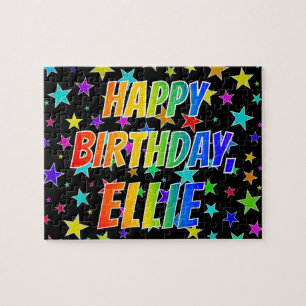 "ELLIE" Voornaam, geun "HAPPY BIRTHDAY" Legpuzzel