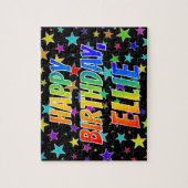 "ELLIE" Voornaam, geun "HAPPY BIRTHDAY" Legpuzzel (Verticaal)