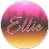 Ellie Vorname Name golden pink Aufkleber Sticker (Voorkant)