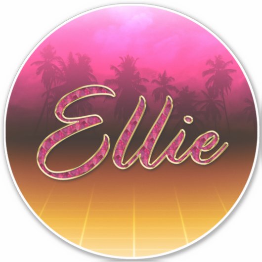 Ellie Vorname Name golden pink Aufkleber Sticker (Voorkant)