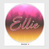 Ellie Vorname Name golden pink Aufkleber Sticker (Vel)