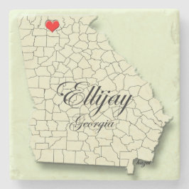 Ellijay, Georgia, Heart Map Onderzetters, Love Ell Stenen Onderzetter
