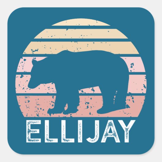 Ellijay Georgia Retro Beer Vierkante Sticker (Voorkant)