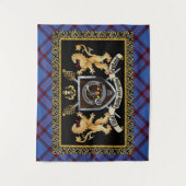 Elliot Clan Badge & Motto w/Lions Wandkleed (Voorkant)
