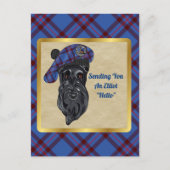 Elliot Clan Badge & Tartan Briefkaart (Voorkant)
