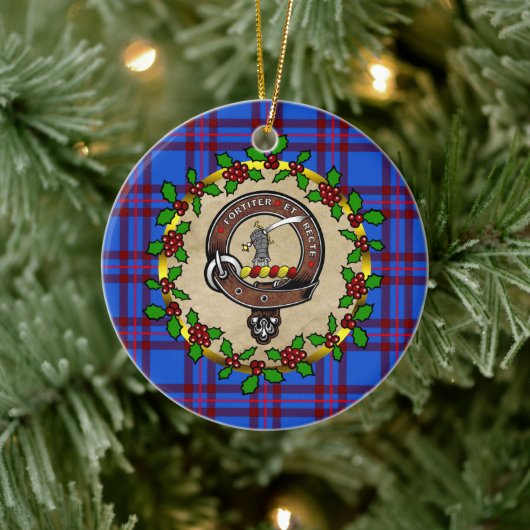 Elliot Clan Badge & Tartan Persoonlijke mas Keramisch Ornament (Boom)