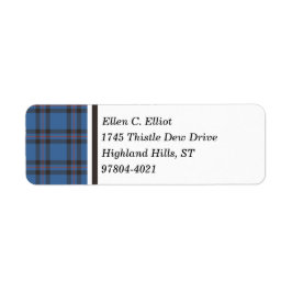 Elliot Clan Blauw en Bruin Schots Tartan Etiket