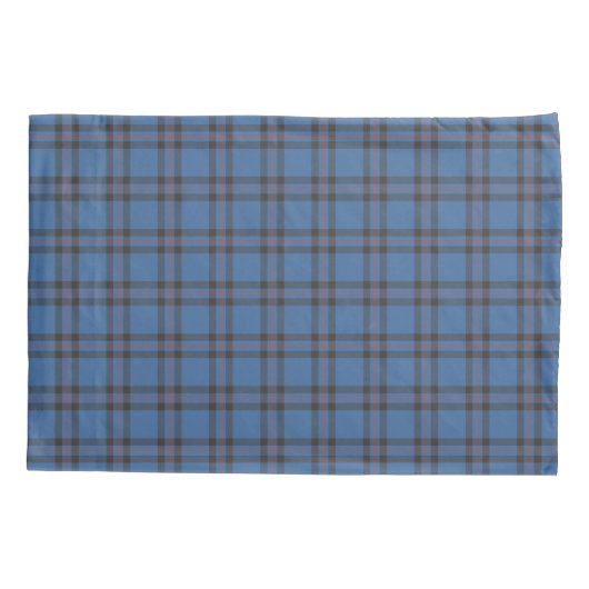 Elliot Clan Blauw en Bruin Schots Tartan Kussensloop (Achterkant)