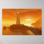 Elliot Key Lighthouse - Golden Sunset Poster (Voorkant)
