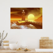 Elliot Key Lighthouse - Inkomend Storm Poster (Keuken)
