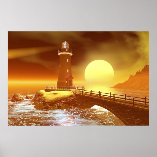 Elliot Key Lighthouse - Inkomend Storm Poster (Voorkant)