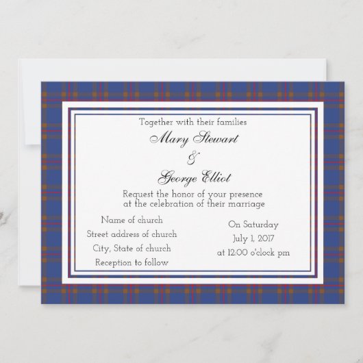 Elliot Scottish Wedding Invitation Kaart (Voorkant)