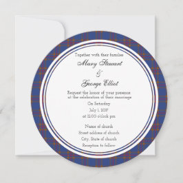 Elliot Scottish Wedding Round Invitation Kaart
