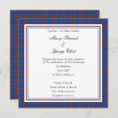 Elliot Scottish Wedding Square Invitation Kaart (Voorkant / Achterkant)
