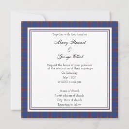 Elliot Scottish Wedding Square Invitation Kaart
