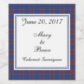 Elliot Scottish Wedding Wine Label Wijn Etiket (Enkel label)