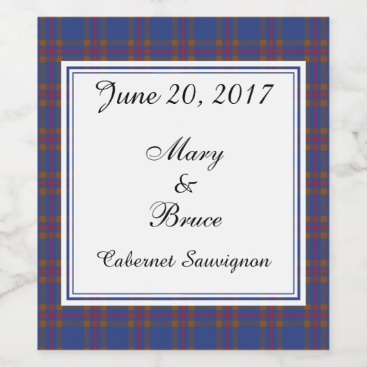 Elliot Scottish Wedding Wine Label Wijn Etiket (Enkel label)