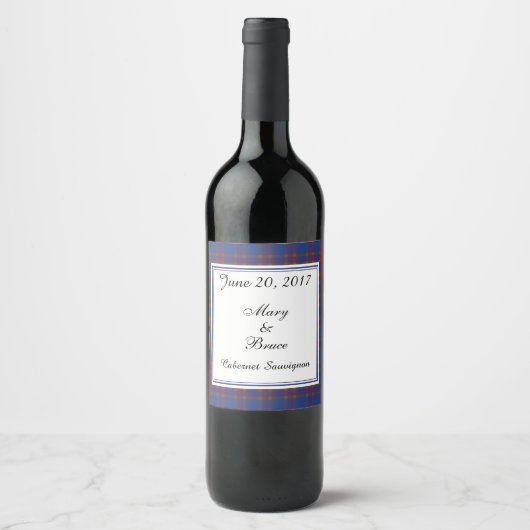 Elliot Scottish Wedding Wine Label Wijn Etiket (Voorkant)