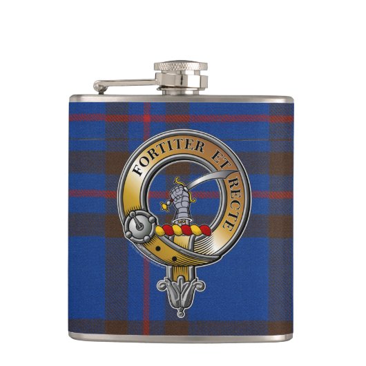 Elliot Tartan & Badge Heupfles (Voorkant)