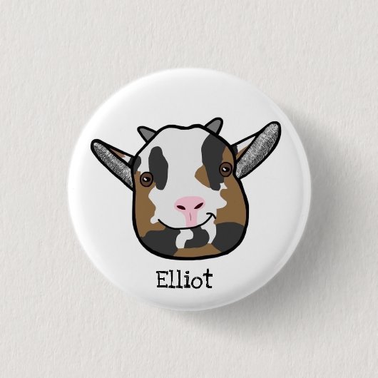 Elliot The Goat Badge Ronde Button 3,2 Cm (Voorkant)