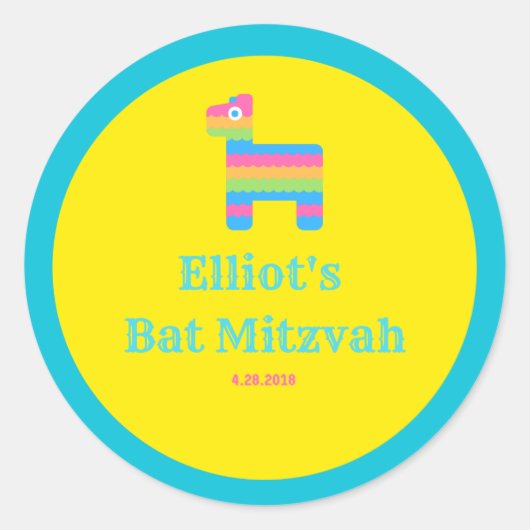 Elliot's Bat Mitzvah - snoepjes stickers (Voorkant)