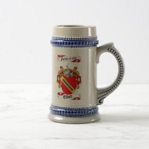 Elliott Coat of Arms Stein / Elliott Family Crest Bierpul
