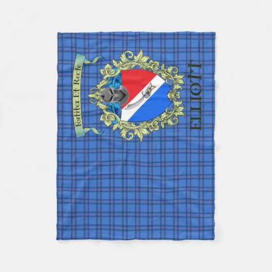 Elliott Crest en Tartan Fleece Deken (Voorkant)