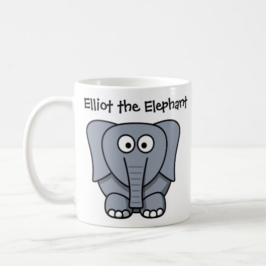 Elliott de Olifant Aangepaste Cartoon Kinderen Mok (Links)