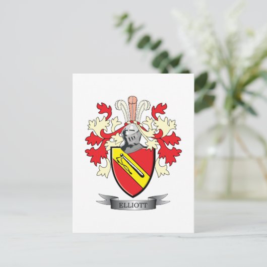 Elliott Family Crest Coat of Arms Briefkaart (Staand voorkant)