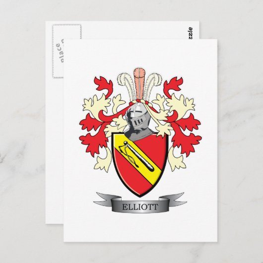 Elliott Family Crest Coat of Arms Briefkaart (Voorkant / Achterkant)