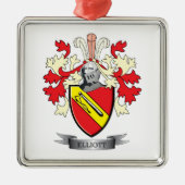 Elliott Family Crest Coat of Arms Metalen Ornament (Voorkant)