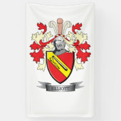 Elliott Family Crest Coat of Arms Spandoek (Verticaal)
