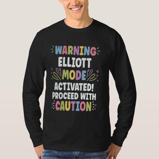 ELLIOTT Gepersonaliseerde Naam Grappig Schattig Aa T-shirt (Voorkant)