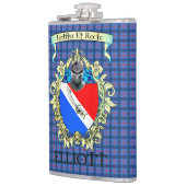 Elliott Tartan en Crest Heupfles (Links)