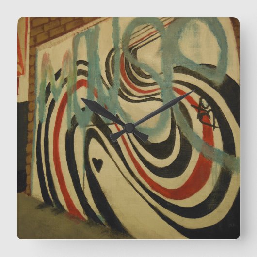 elliotte smith memorial wall vierkante klok (Voorkant)