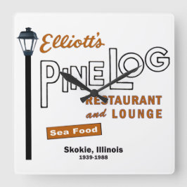 Elliotts Pine Log Restaurant, Skokie, IL. 1939-88 Vierkante Klok