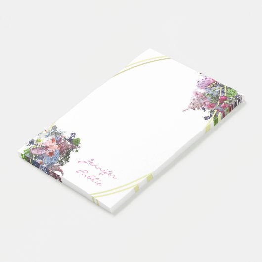 Ellipse Gold Lijst Hand Script Sjabloon Waterverf Post-it® Notes (Schuin)