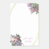 Ellipse Gold Lijst Hand Script Sjabloon Waterverf Post-it® Notes (Voorkant)