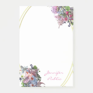 Ellipse Gold Lijst Hand Script Sjabloon Waterverf Post-it® Notes