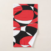 Ellipticals zwart, wit en rood bad handdoek (Handdoek)