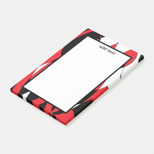 Ellipticals zwart, wit en rood post-it® notes (Schuin)