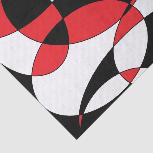 Ellipticals zwart, wit en rood tissuepapier (Detail)