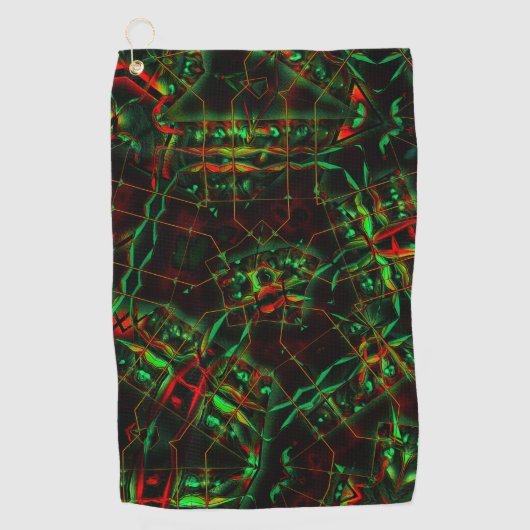 Elliptisch vernietigd, omhoog lijnen flitsend groe golfhanddoek (Voorkant)