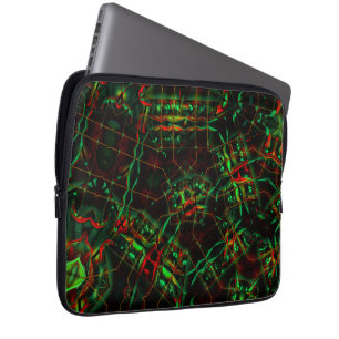 Elliptisch vernietigd, omhoog lijnen flitsend groe laptop sleeve