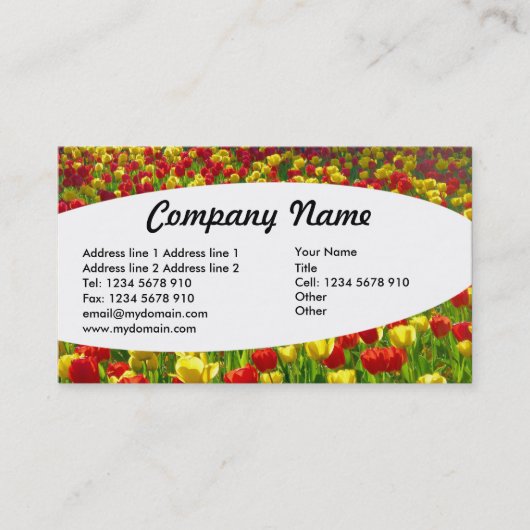 Elliptisch Zee Tulpen Visitekaartje (Voorkant)