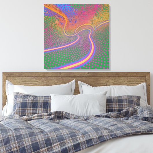 Elliptische curve en homogene dispersie kunsten canvas afdruk (Insitu (Slaapkamer))