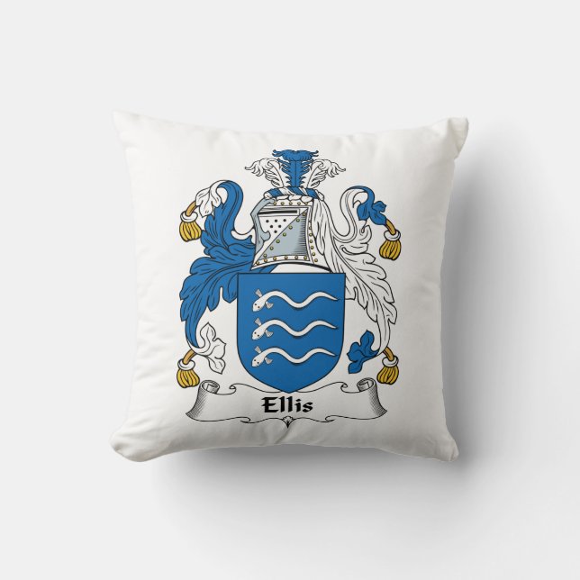 Ellis Family Crest Kussen (Voorkant)