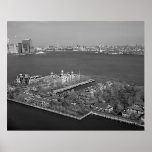 Ellis Island en NYC Harbour Photography Poster