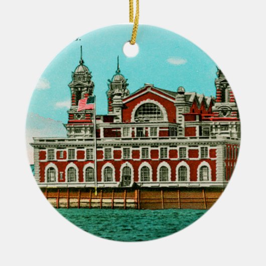  Ellis Island, New York City Keramisch Ornament (Voorkant)